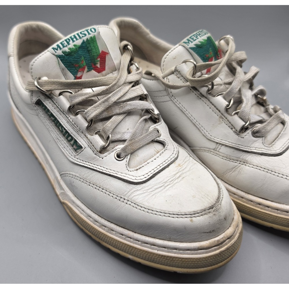 Vintage Mephisto Sport Shoes White Leather Sneakers Made France Women's US 8 EU